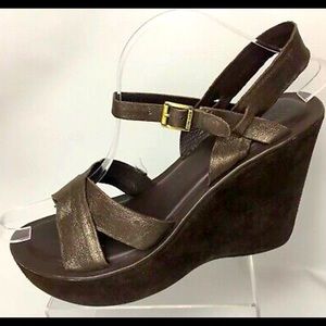 Kork Ease Bette Leather Platform Wedge Sandals